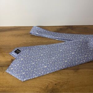 Dunhill Sky Blue Tie with White Detailing